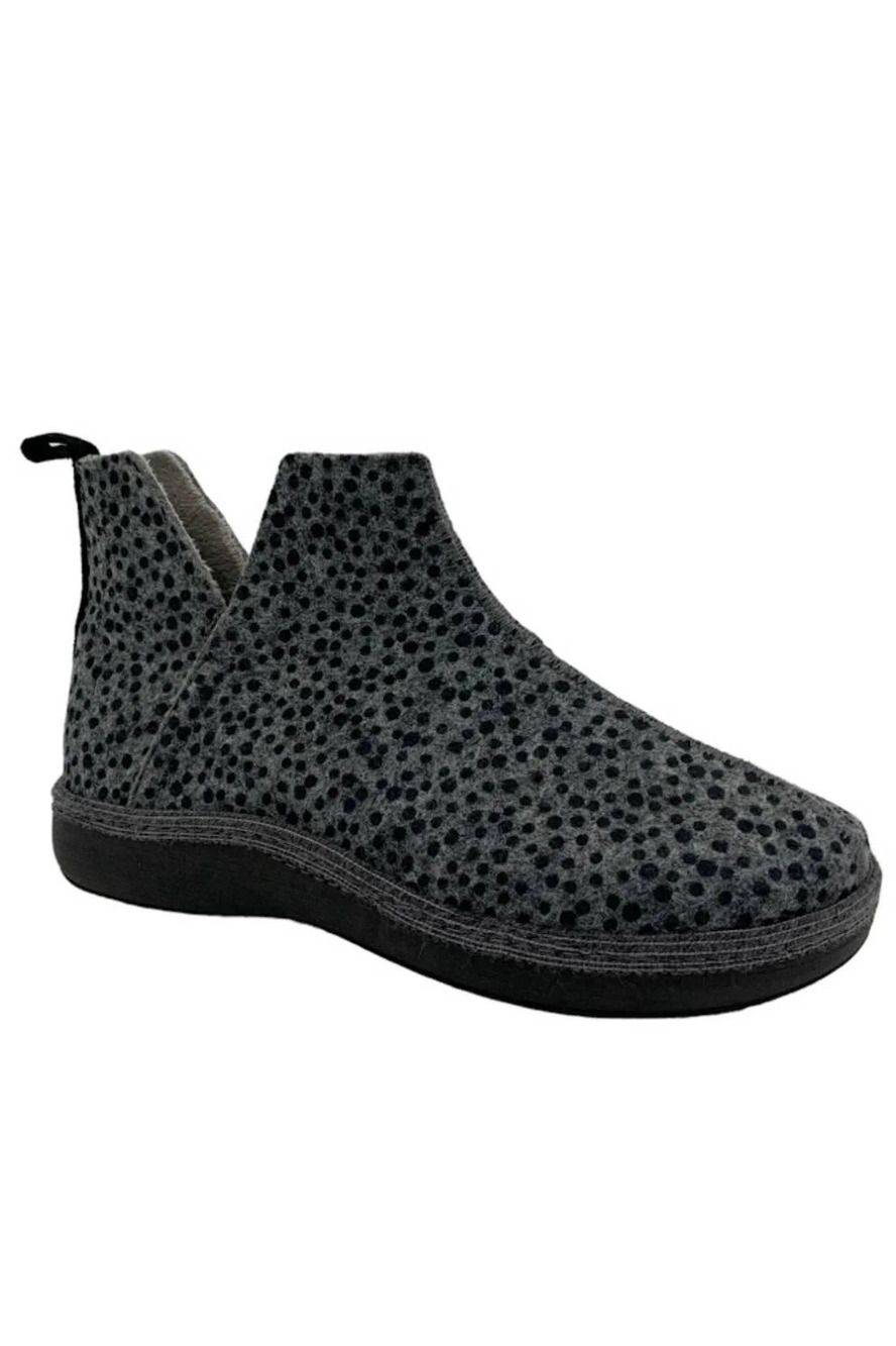 Unity in Diversity Wool Slipper Booties Palma Spotted Grey - Medium